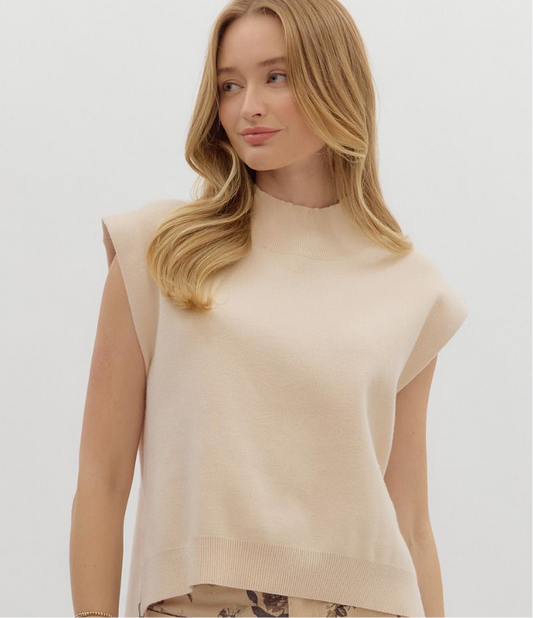 Hi-Lo Mock Turtleneck Sweater