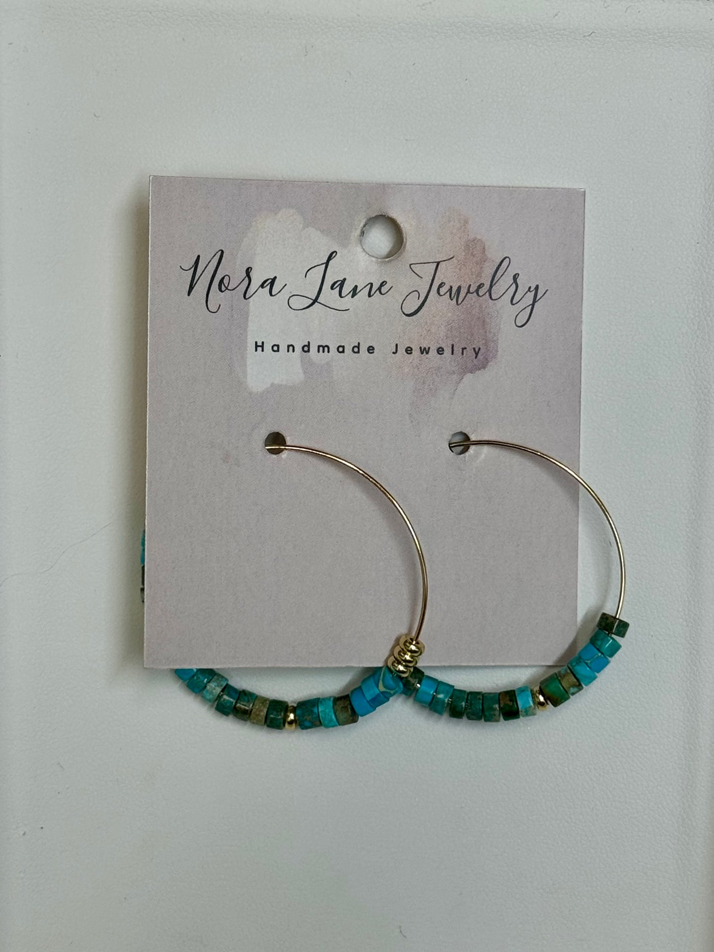 Nora Lane Turquoise Horizon Hoop Earrings