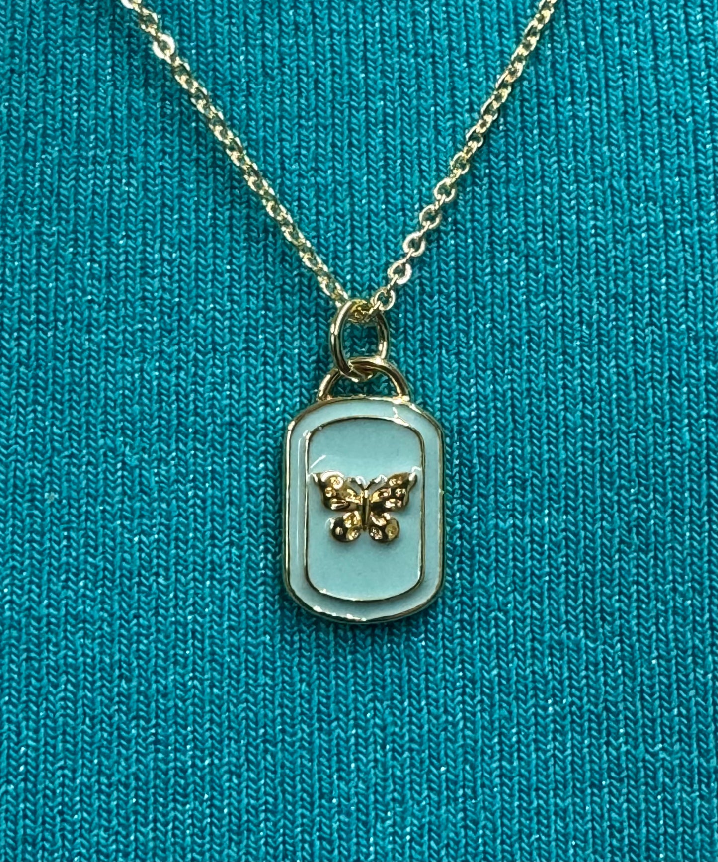 Turquoise Butterfly Pendant Necklace