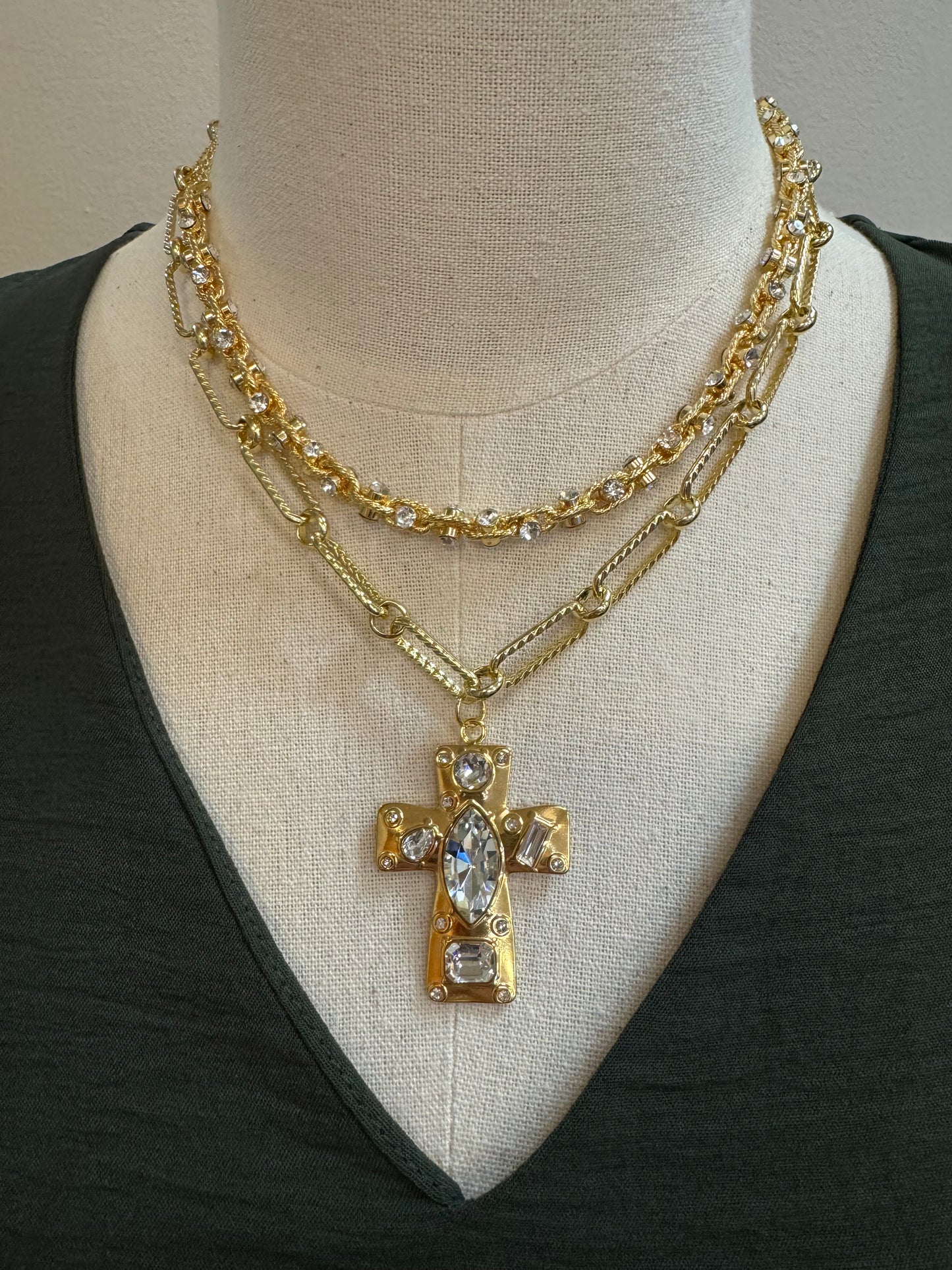 Golden Grace Cross Necklace
