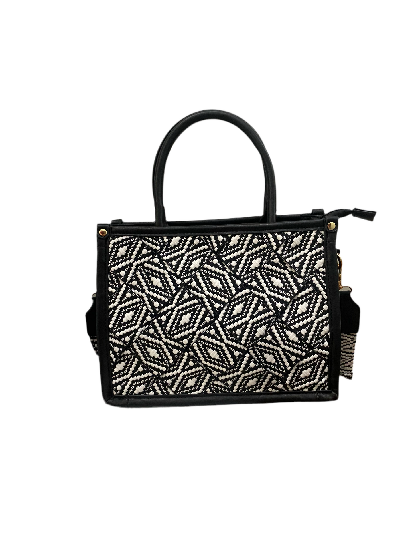 Fabric Printed Tote Black