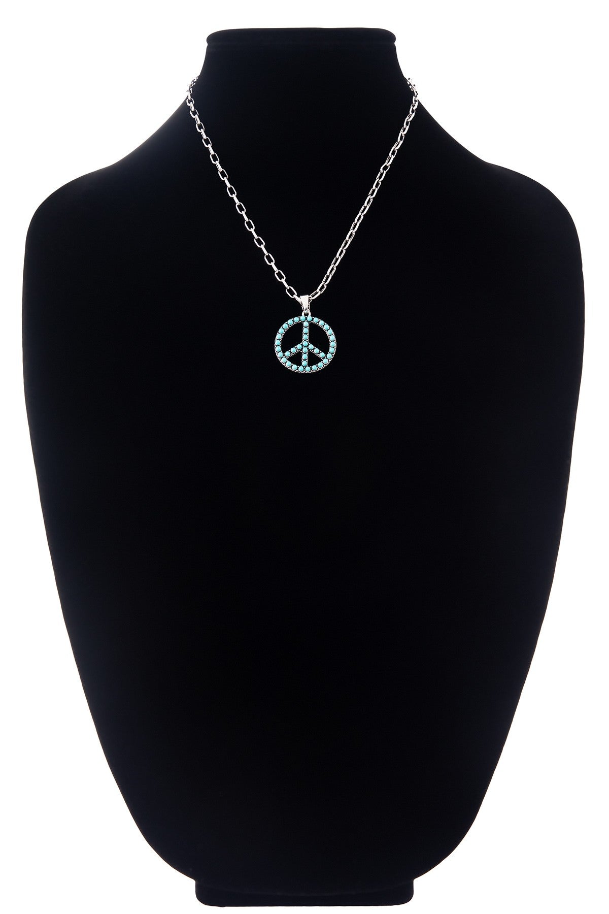 Turquoise Peace Sign Pendant Necklace