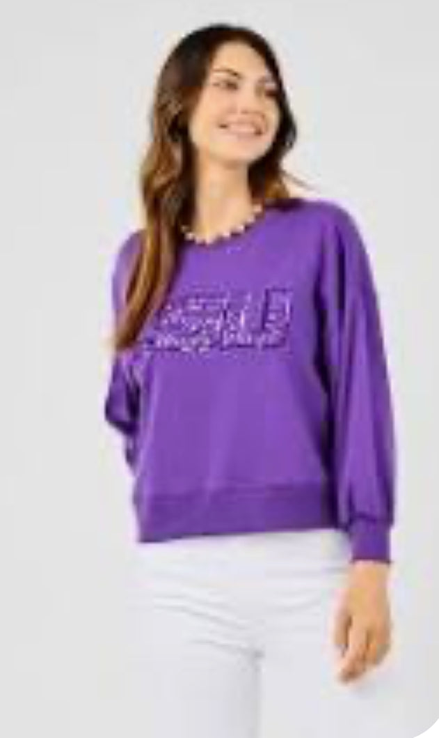 Mary square LSU PURPLE SWEATSHIRT