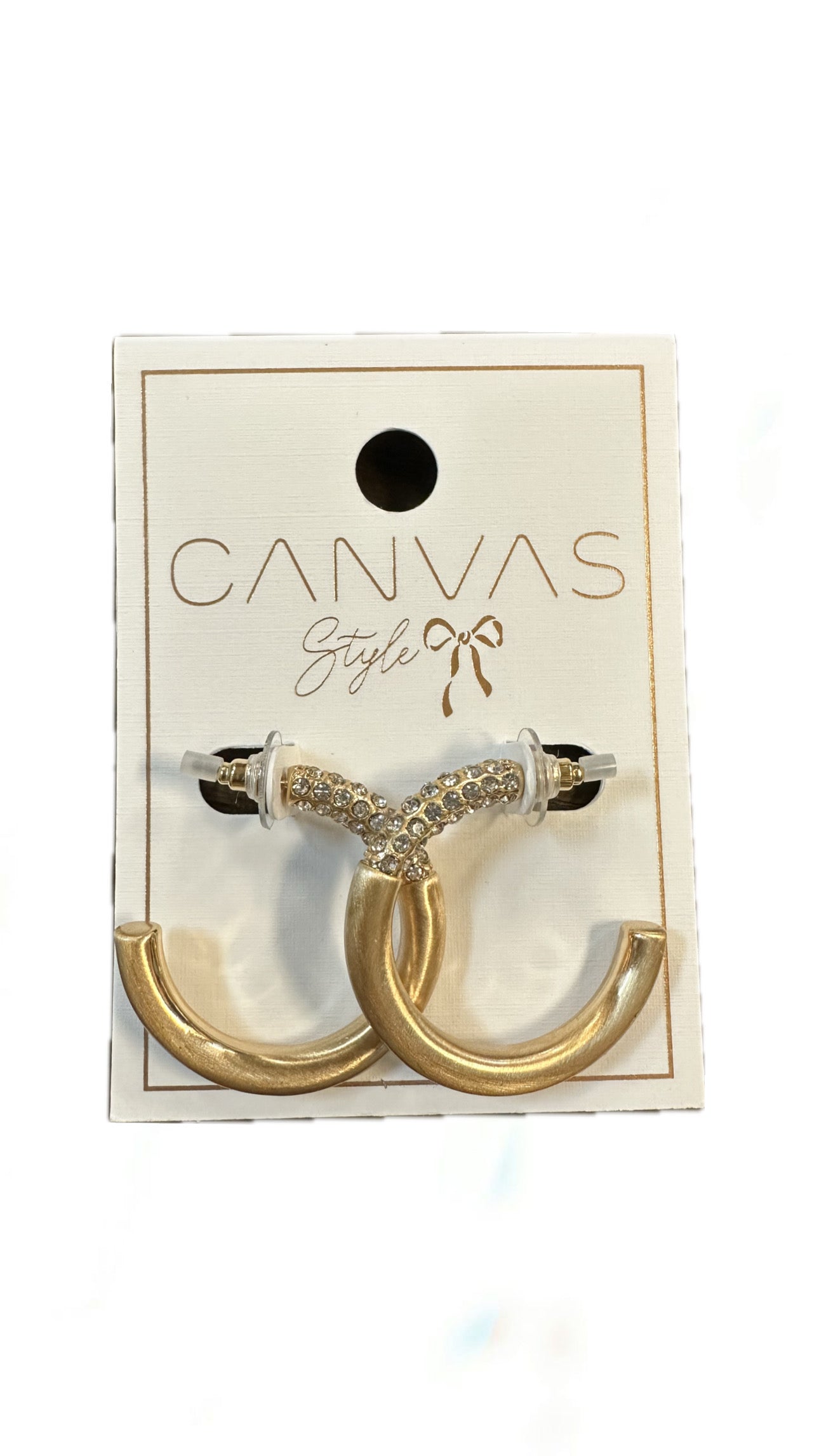 Adara Pave Hoop Earrings (Gold)