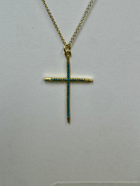 Nora Lane Turquoise Grace Cross Necklace