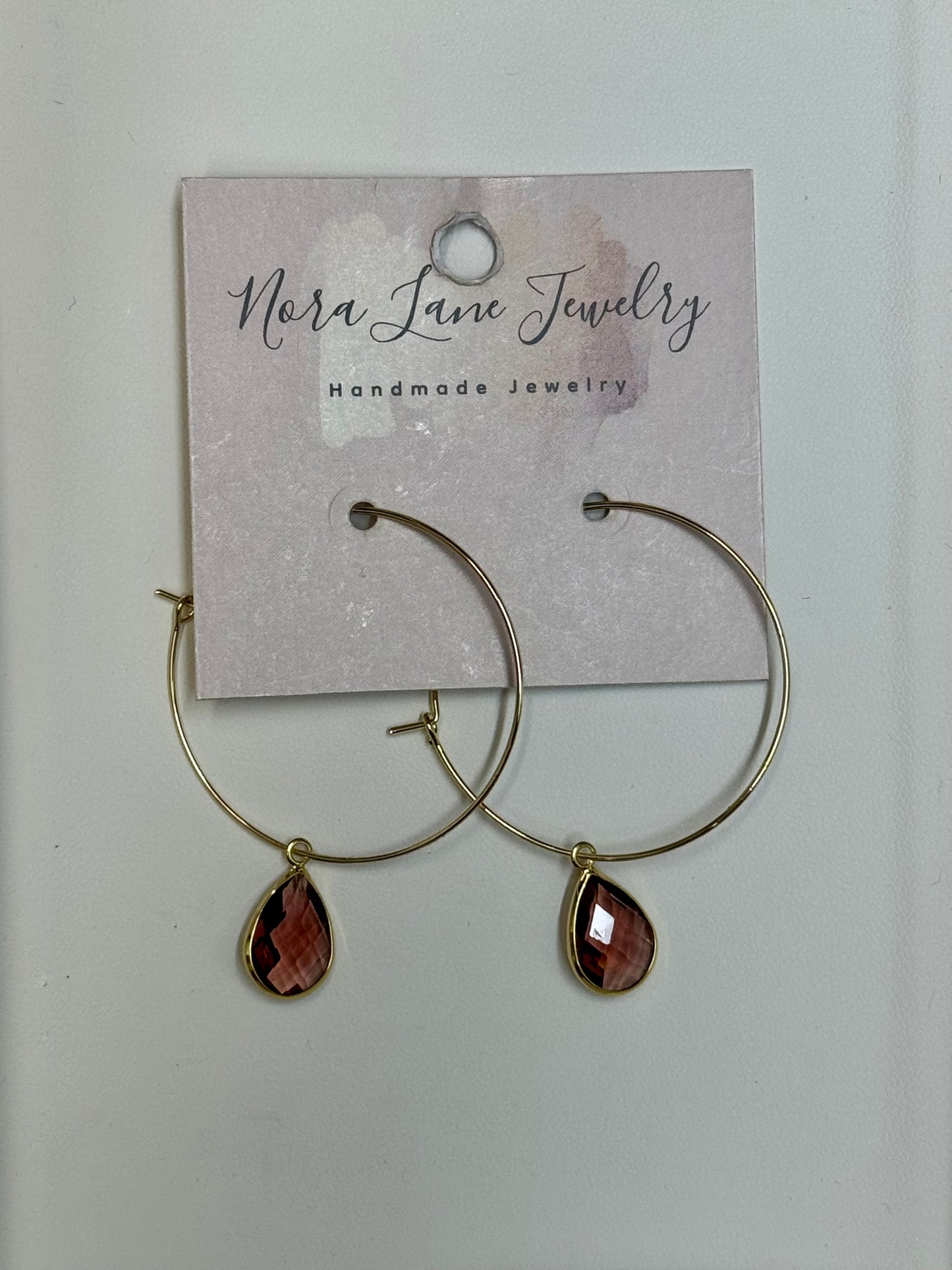 Nora Lane Amethyst Teardrop Hoops