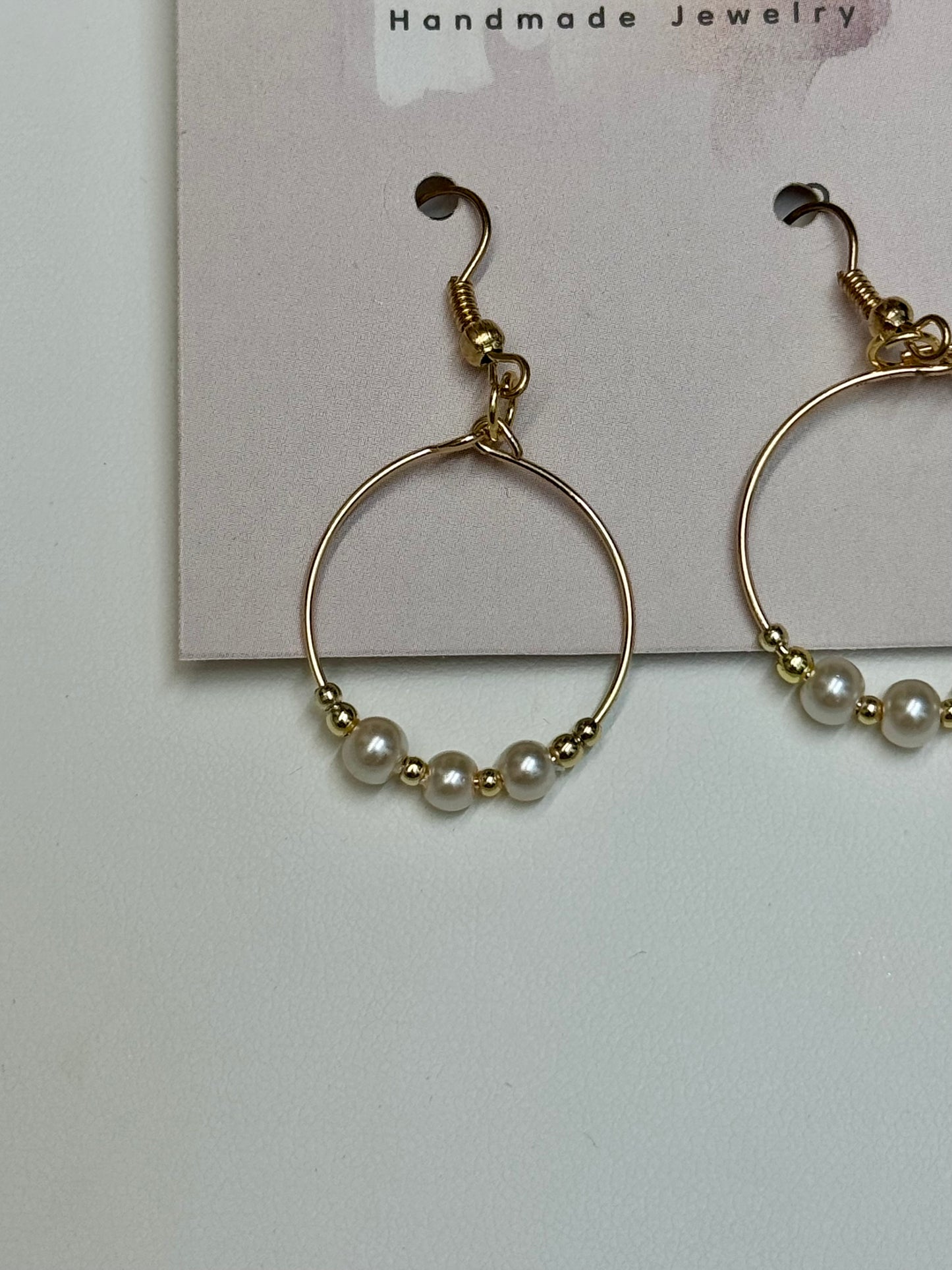 Nora Lane Gold and Pearl Hoop Earrings