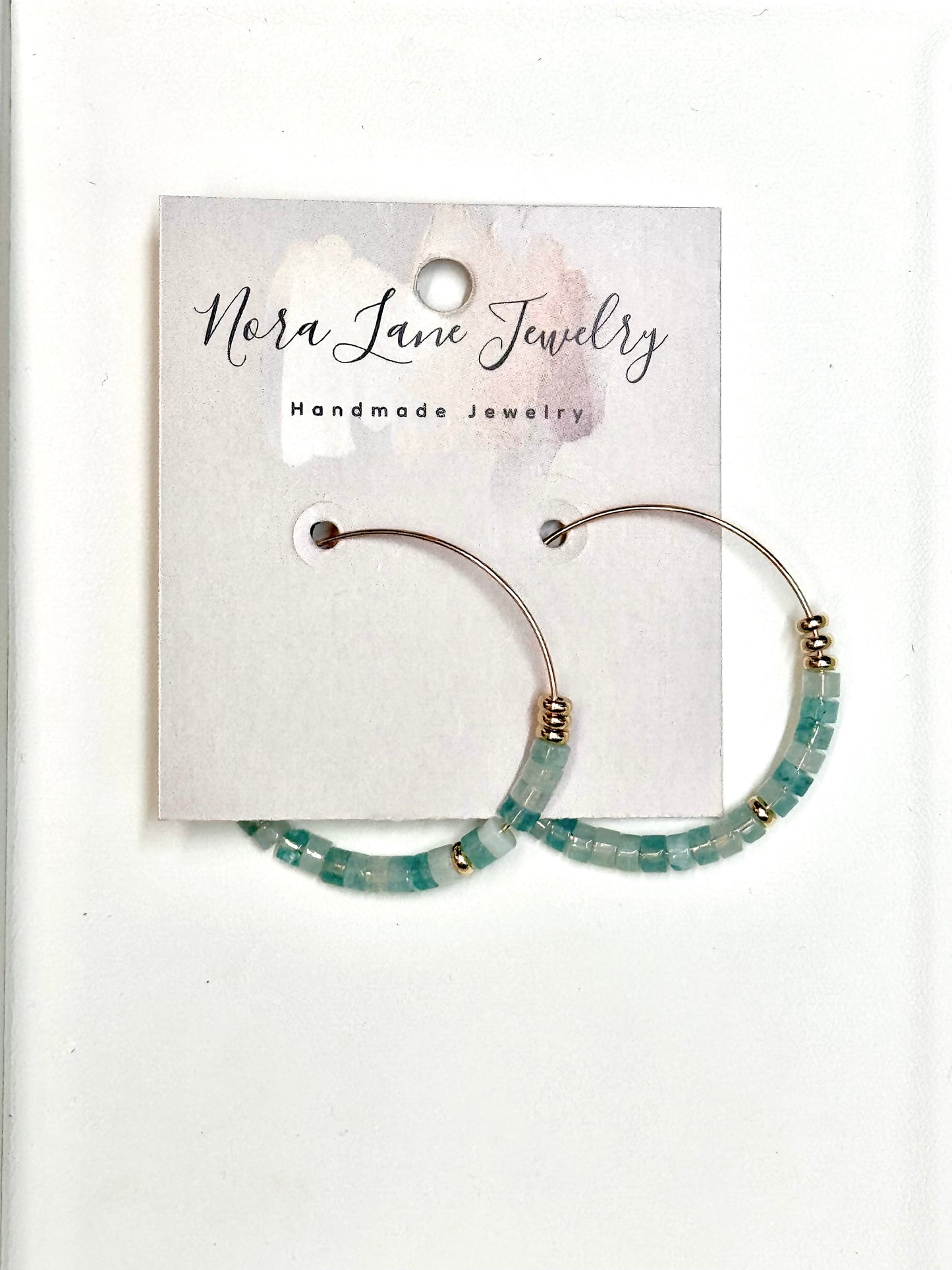 Nora Lane Jade Whispered Hoops