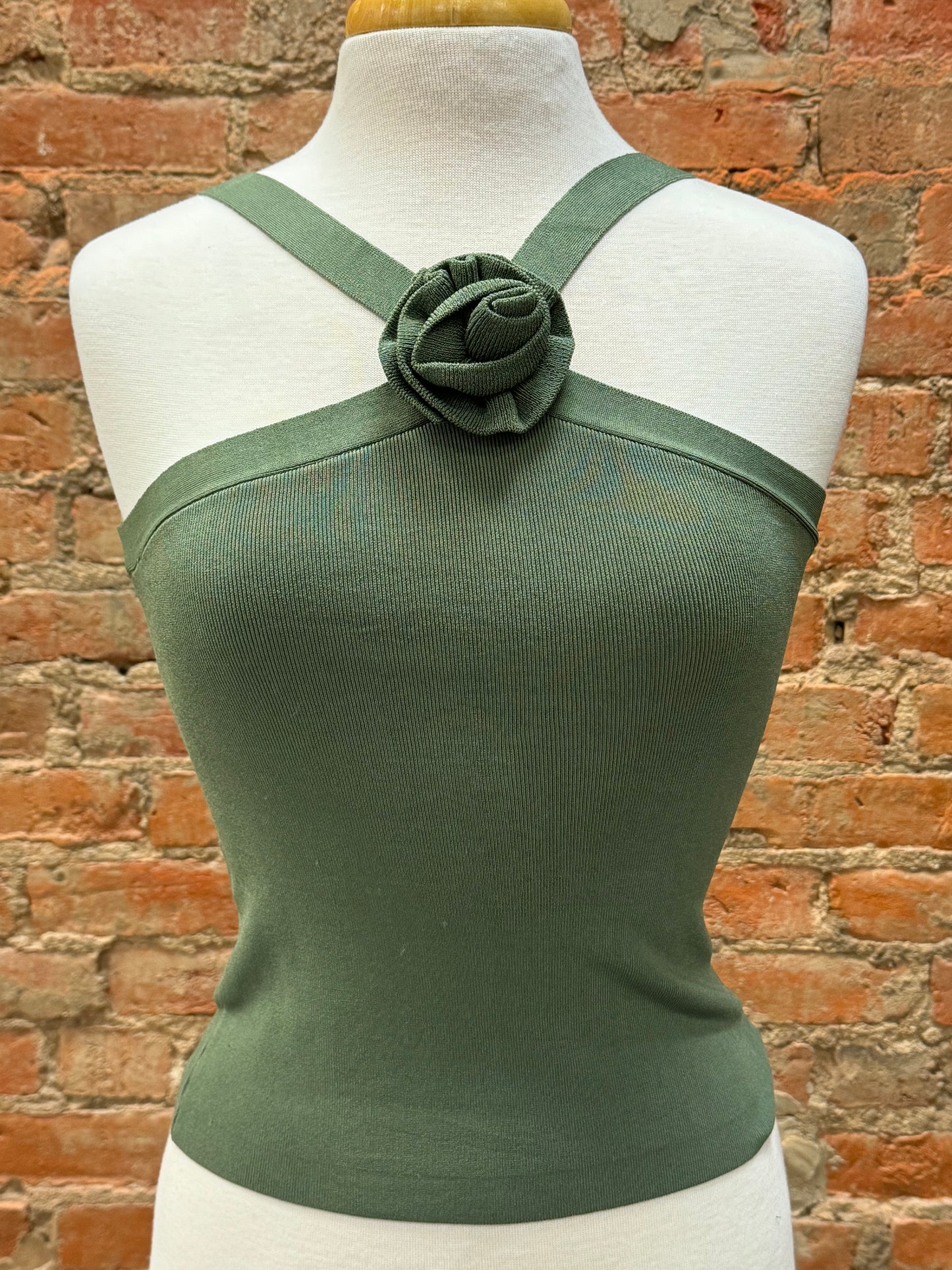 Rosette Halter Tank Top