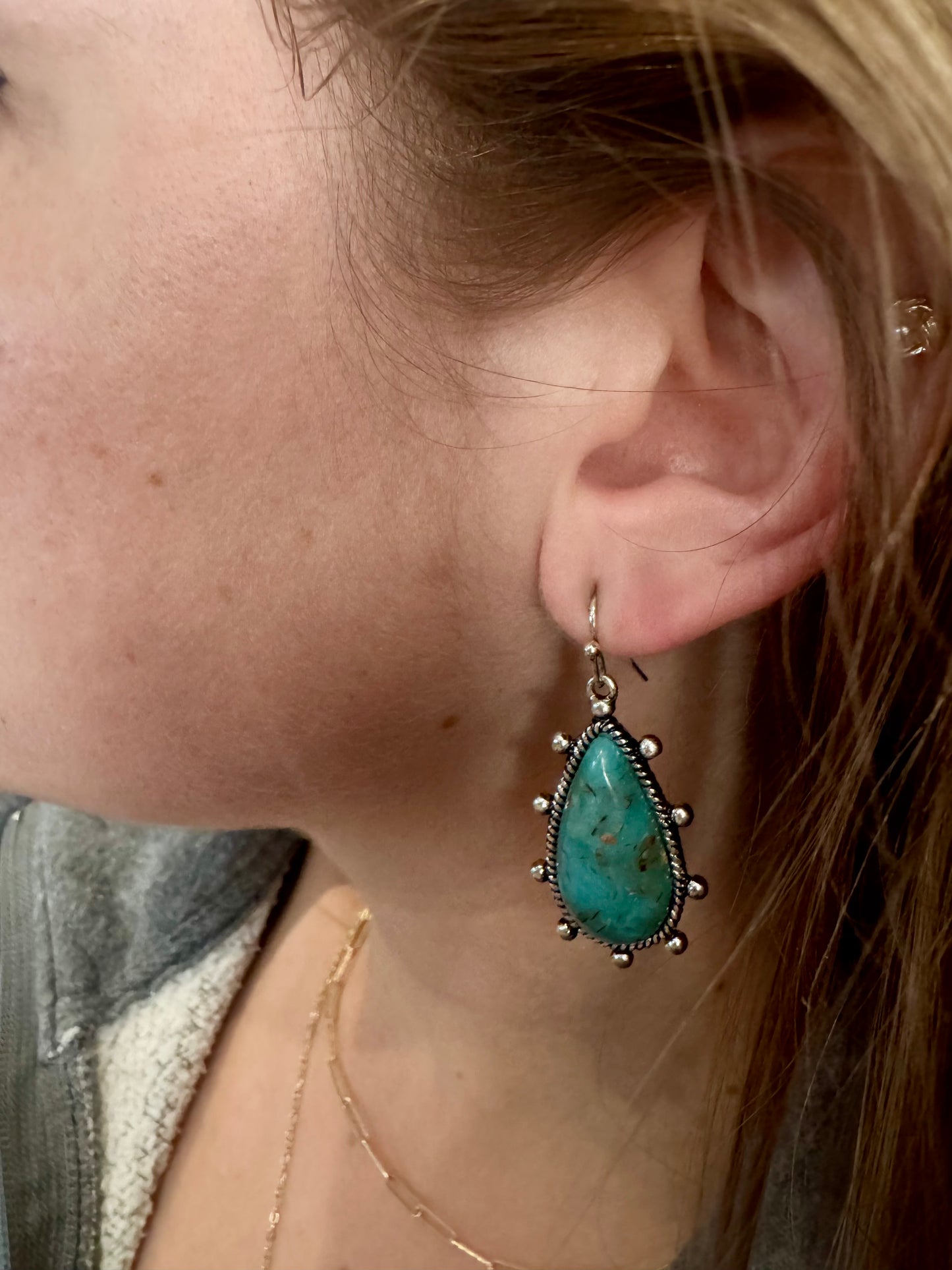 Teardrop Turquoise Earrings 