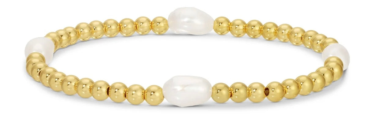 4MM Stretch Bracelet w/ pearls