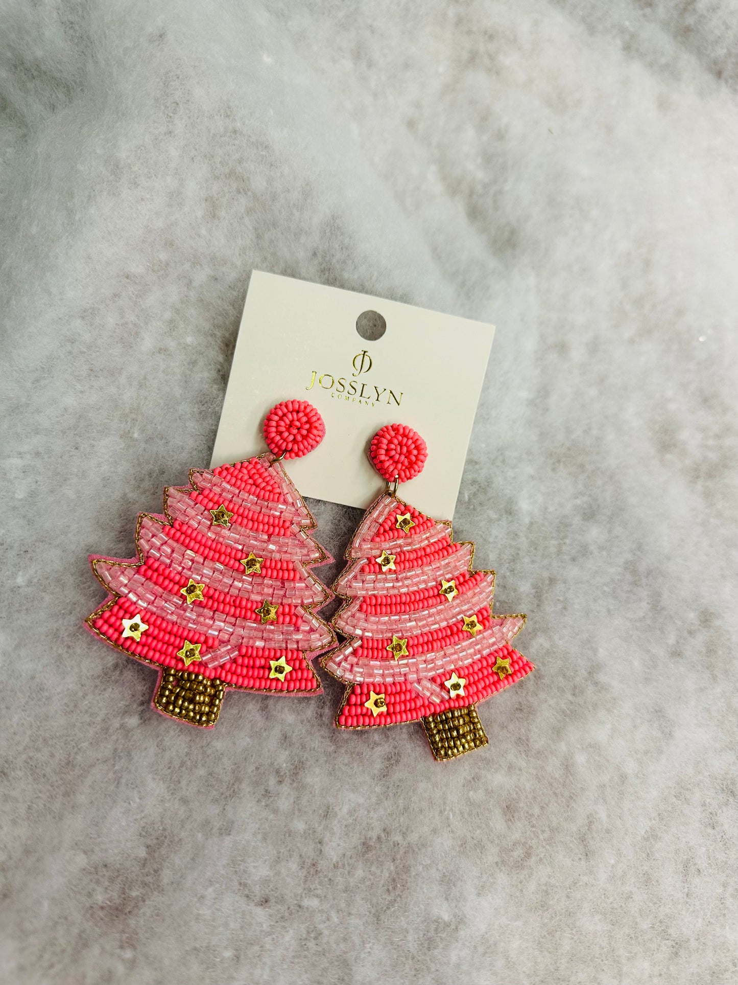 Christmas Tree Beaded Earrings