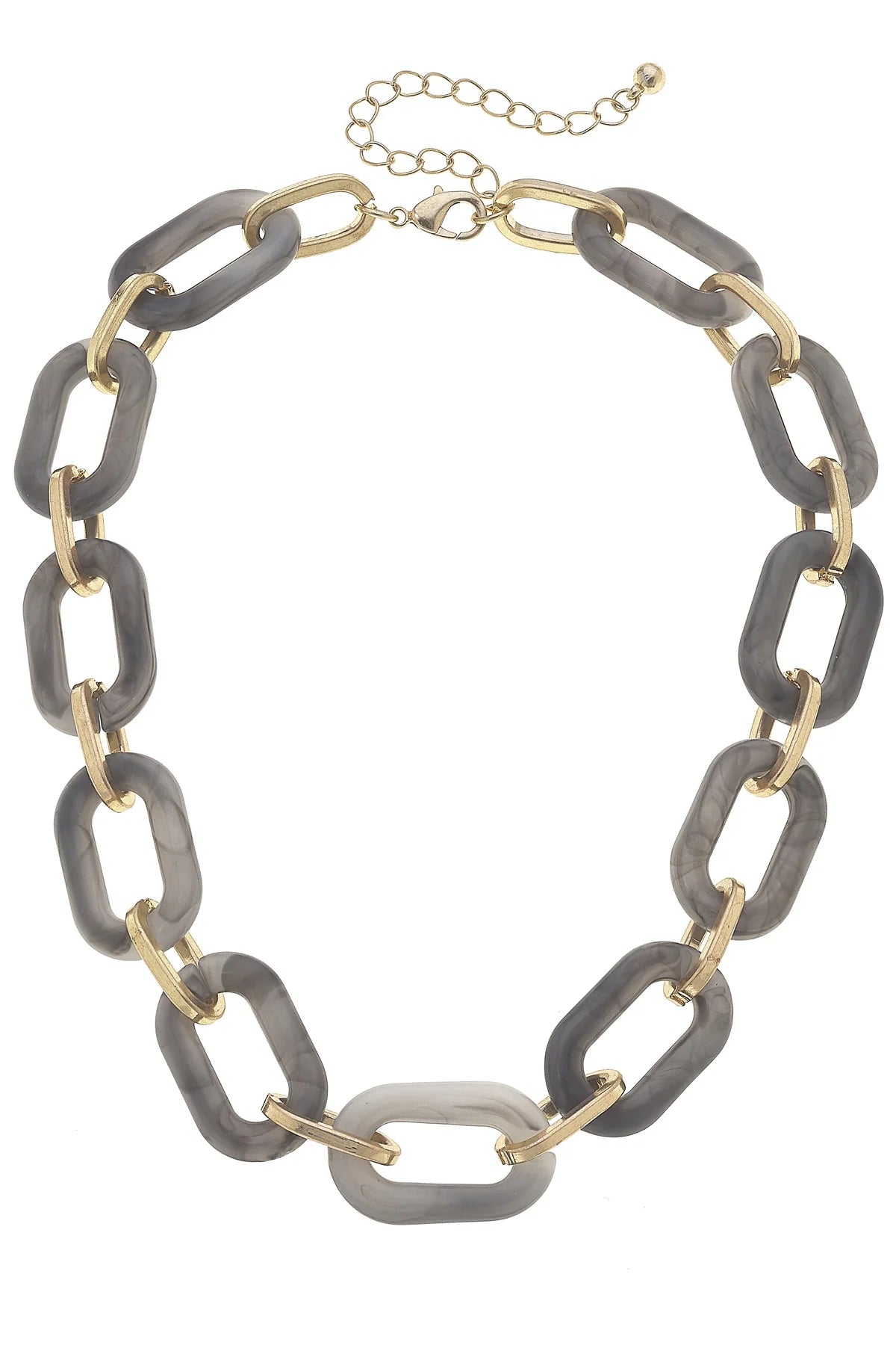 Mallory Marbled Resin Necklace (Grey)