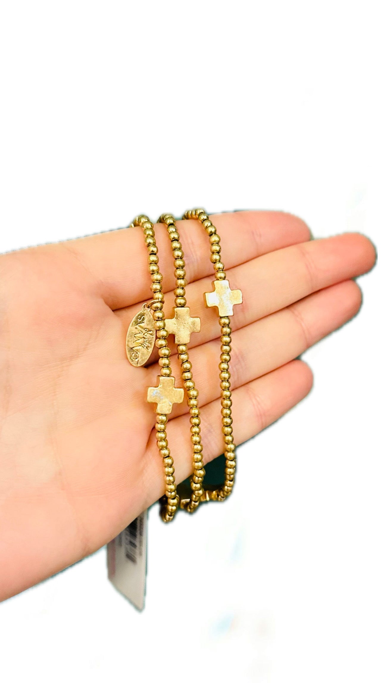 Macy Cross Stretch Bracelets (Gold)