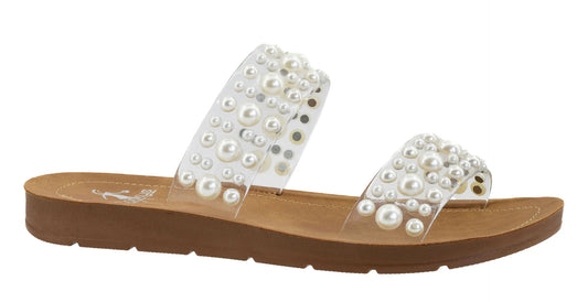 Double Take Pearl Sandals