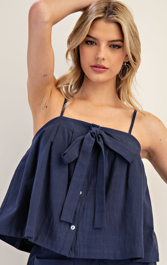 Front Bow Button Down Camisole