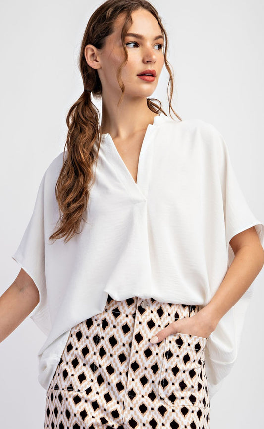 Solid Short Sleeve Top