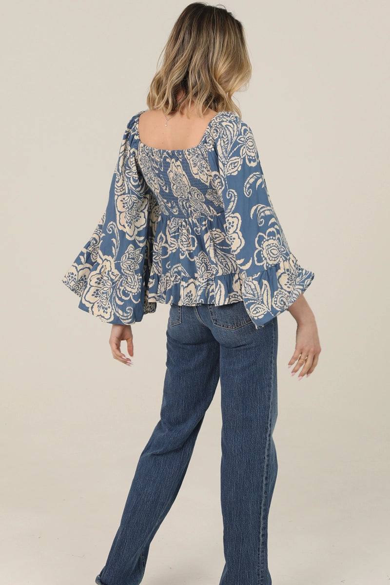 Dusty Sky Boho Blouse