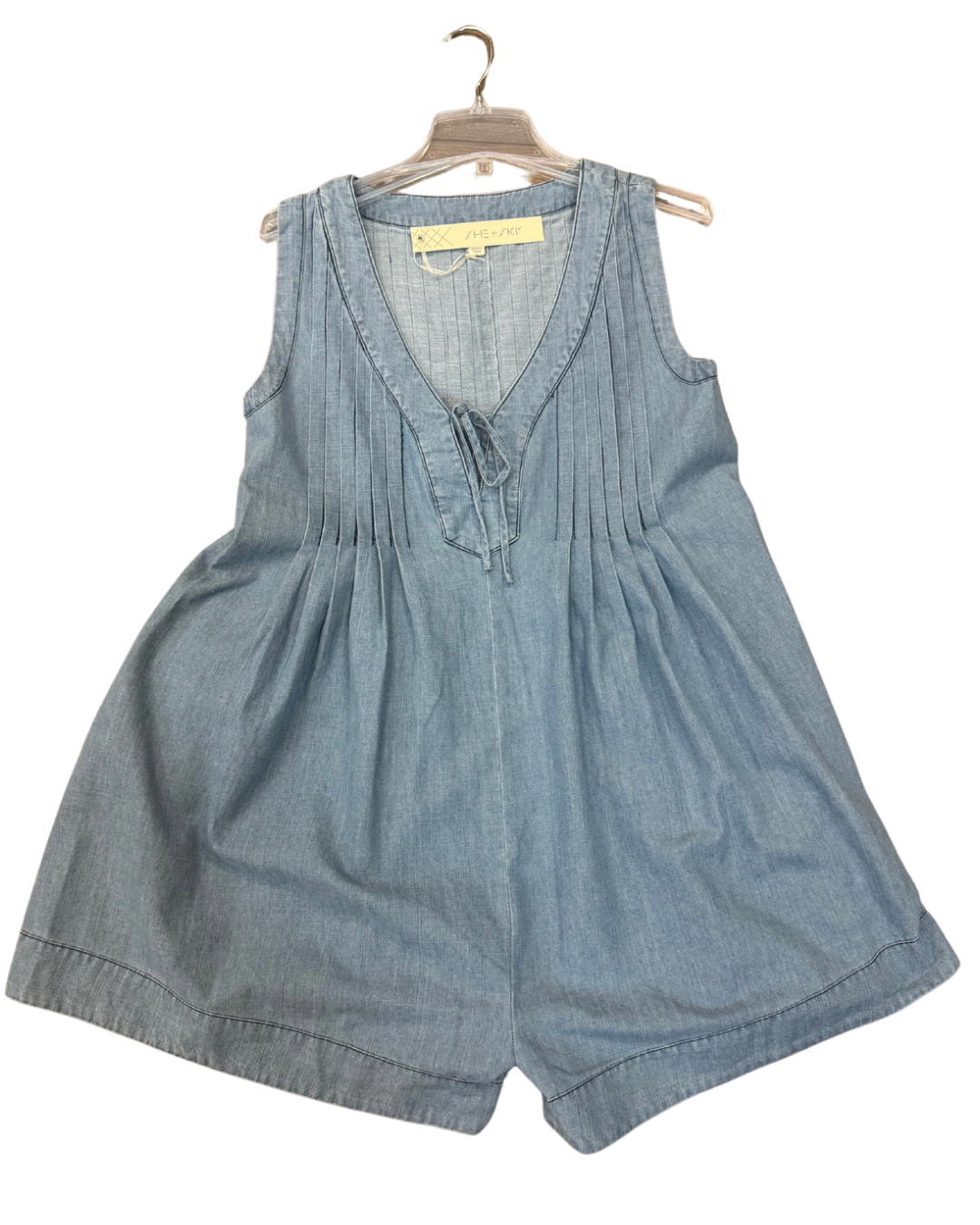 Wild Flower Denim Romper