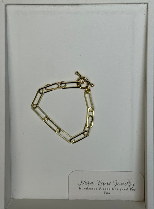 Nora Lane Gold Paperclip Bracelet