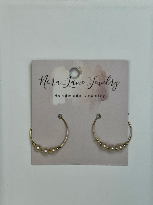 Nora Lane Pearl Hoop Earrings
