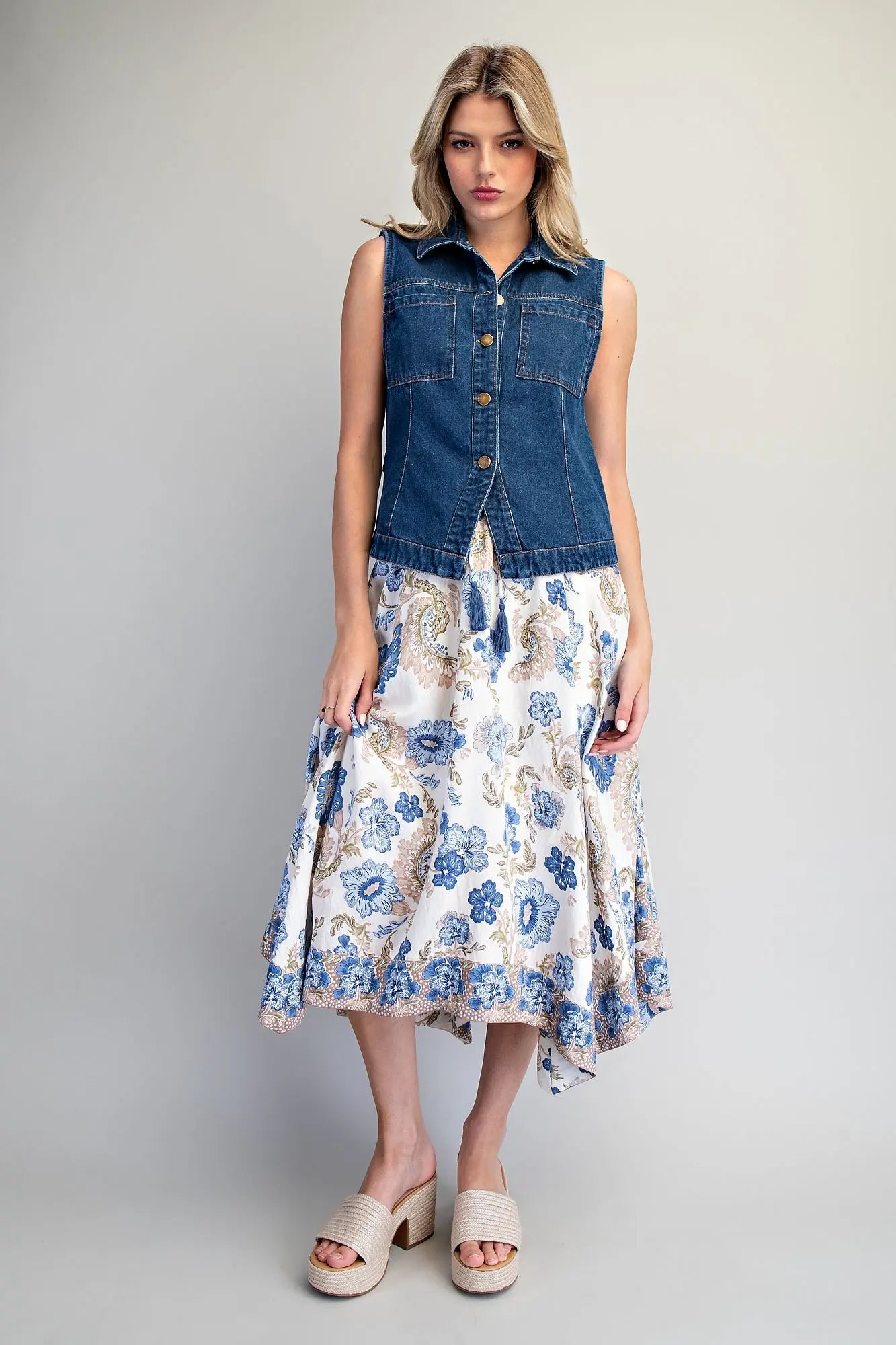 Downtown Denim Vest Top
