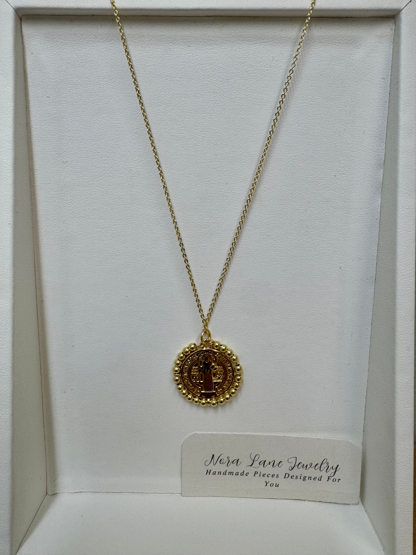Nora Lane Saint Benedict Gold Necklace