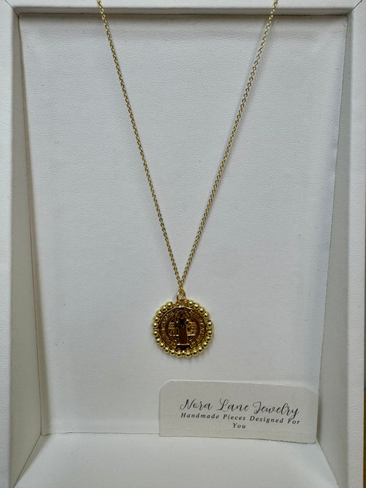 Nora Lane Saint Benedict Gold Necklace