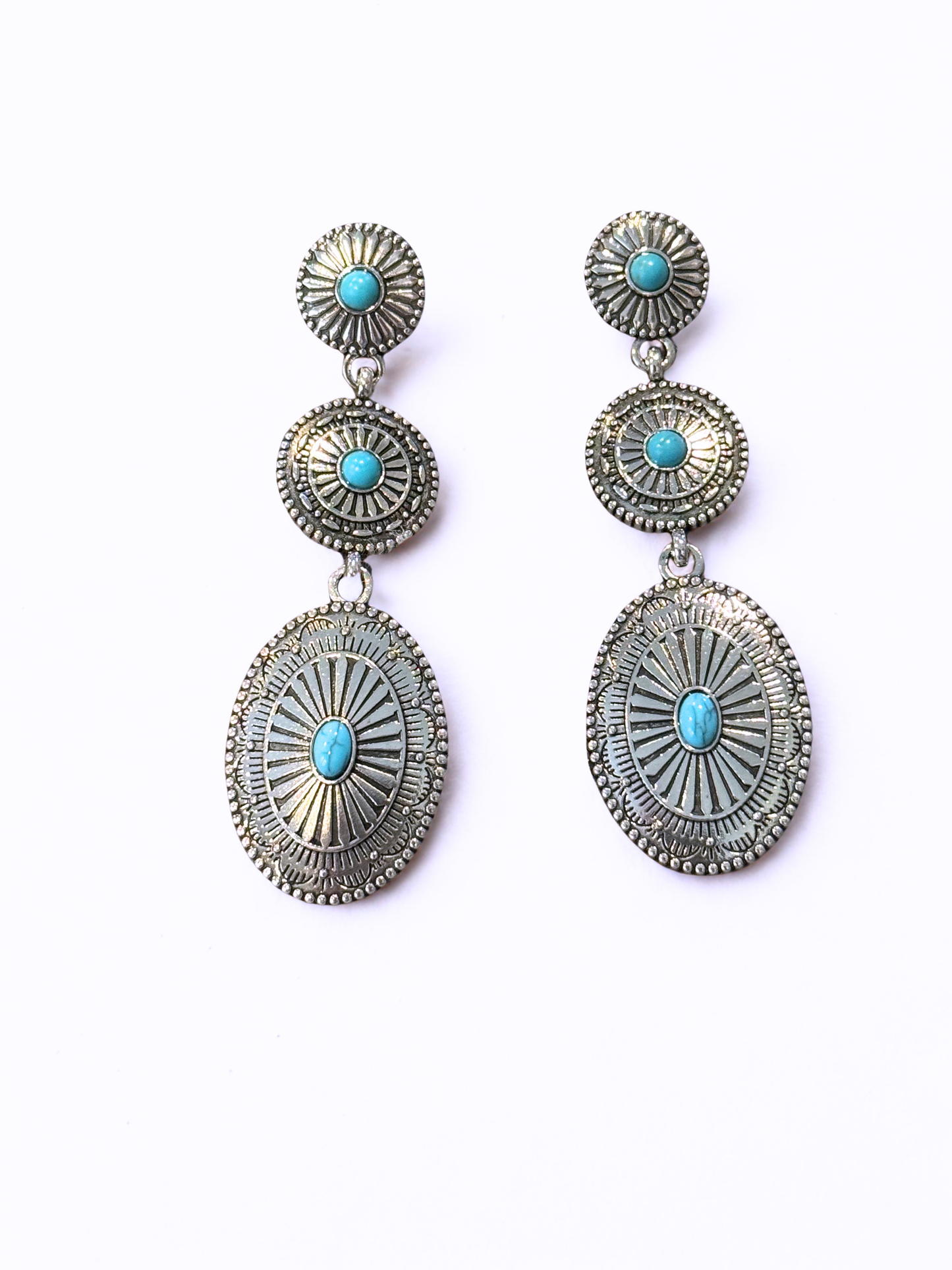 Turquoise 3-Tiered Earrings
