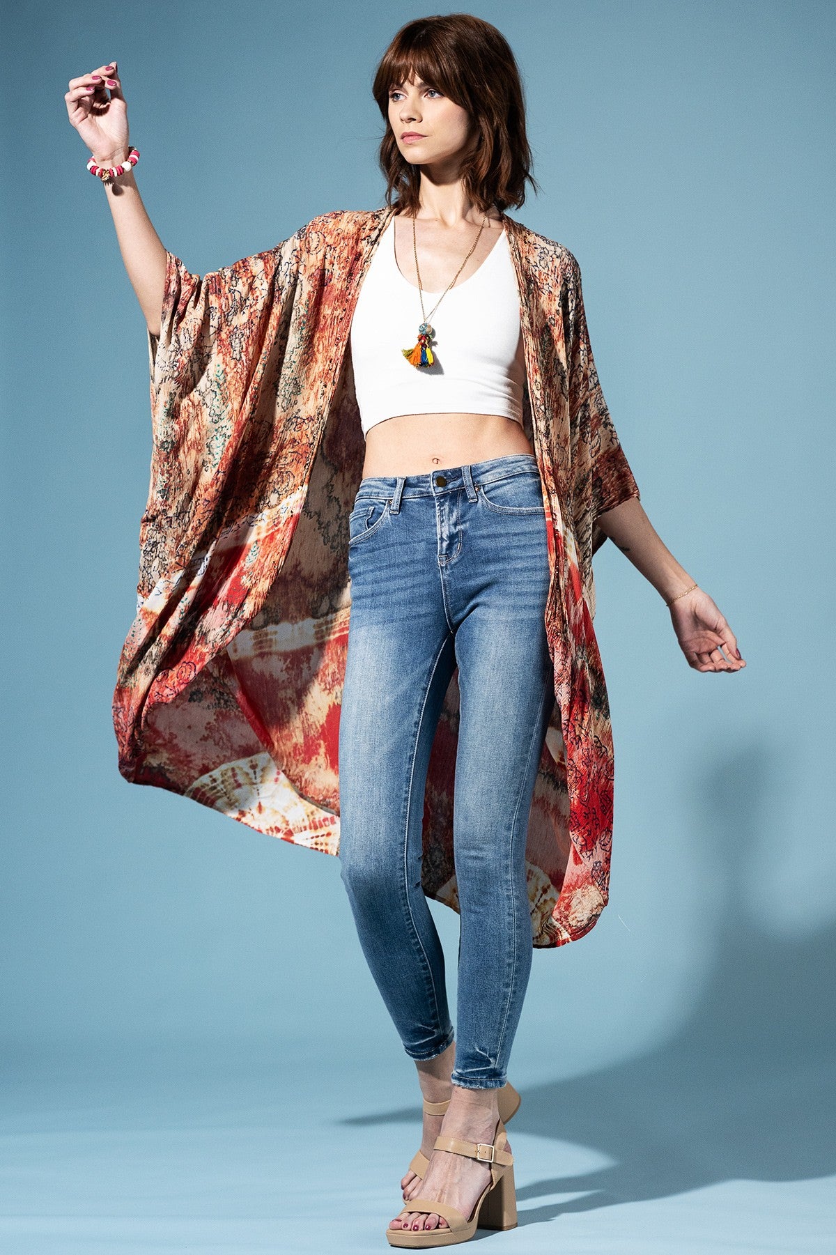 Antique Earth Tie-Dye Kimono