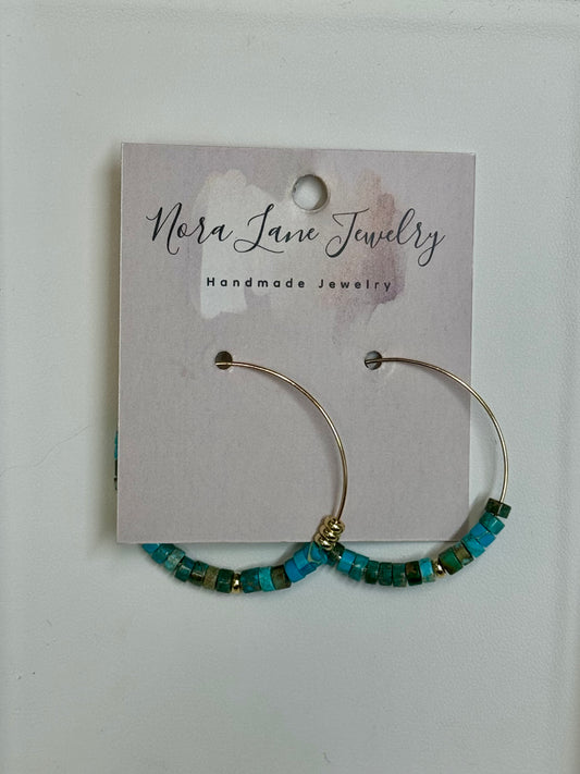 Nora Lane Turquoise Horizon Hoop Earrings
