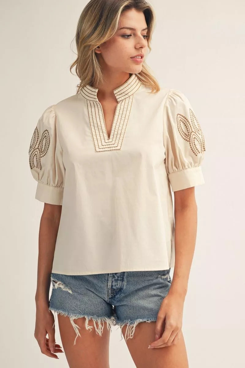 The Mocha Trim Top