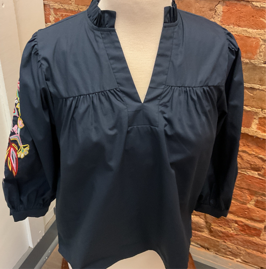 Indigo Dreams Embroidered Top