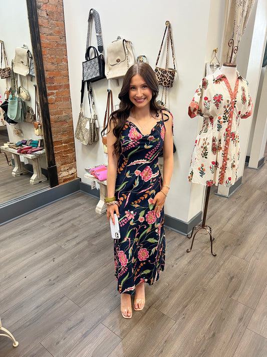 Navy Petals Maxi
