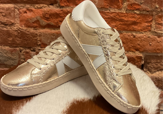 Game Day Ready Gold Tennis Shoe