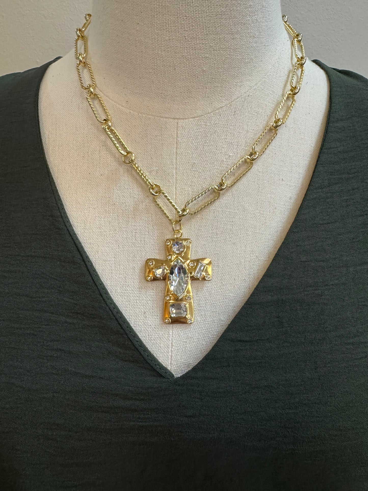 Golden Grace Cross Necklace