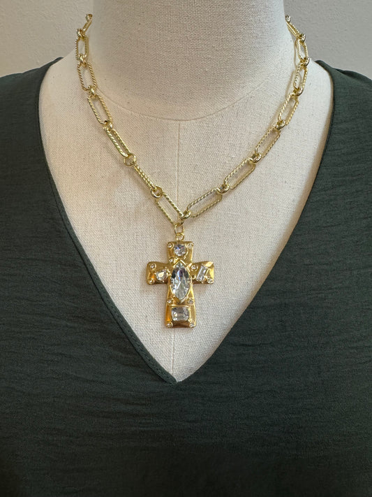 Golden Grace Cross Necklace