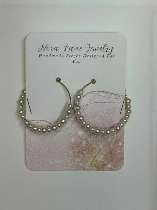 Nora Lane Timeless Pearl Hoop Earrings