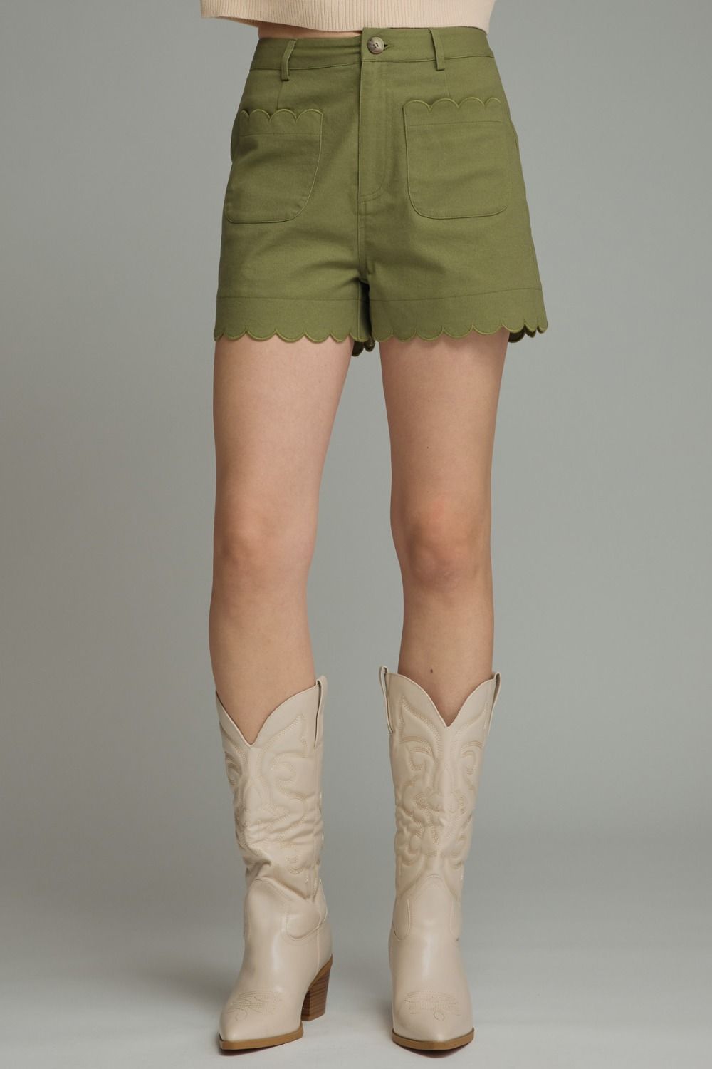 Olive Petal Shorts