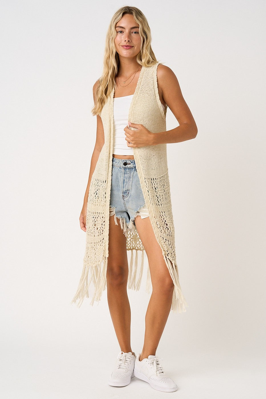 Boho Fringe Knit Cardigan