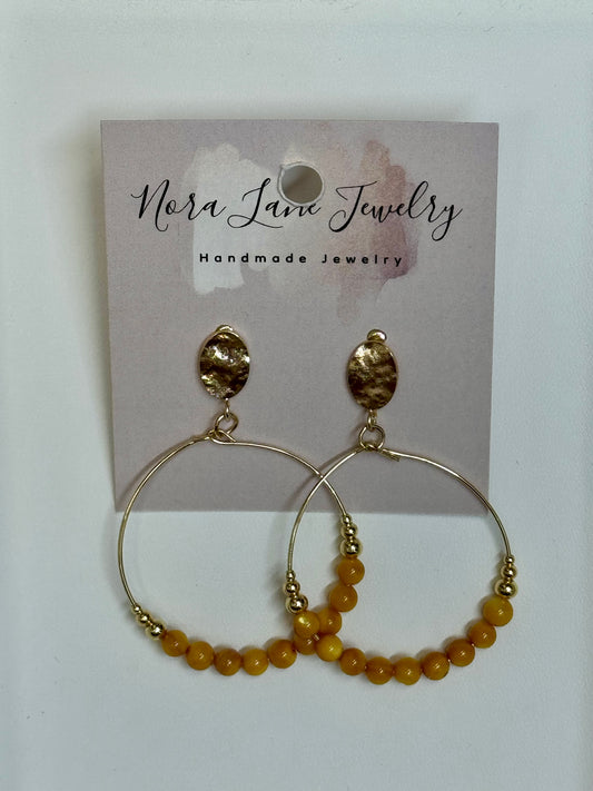 Nora Lane Mustard Seed Gold Hoop Earrings