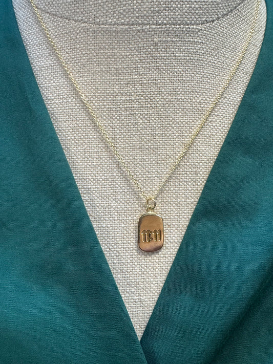 11:11 Gold Pendant Necklace