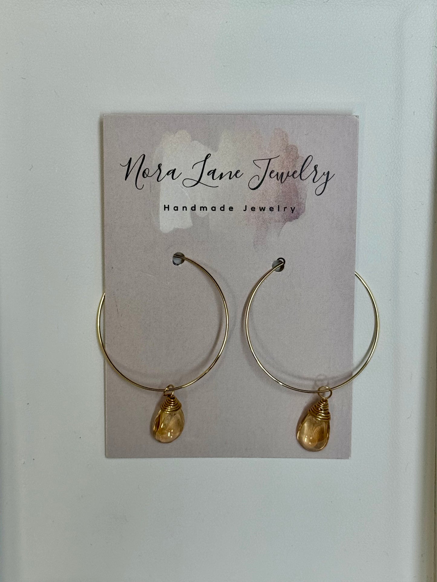 Nora Lane Amber Teardrop Hoop Earrings