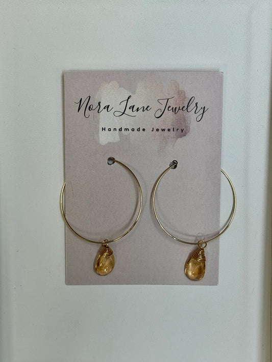Nora Lane Amber Teardrop Hoop Earrings
