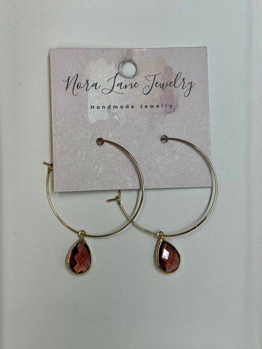 Nora Lane Amethyst Teardrop Hoops