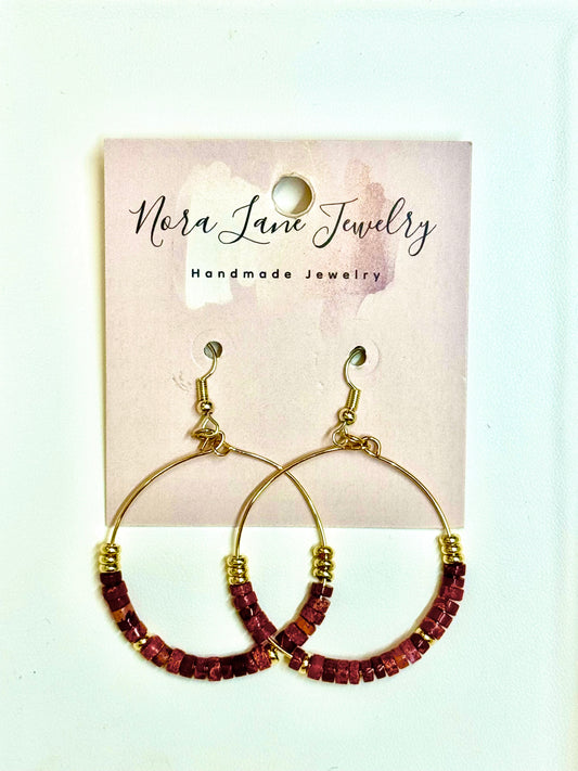 Nora Lane Bordeaux Luxe Hoop Earrings