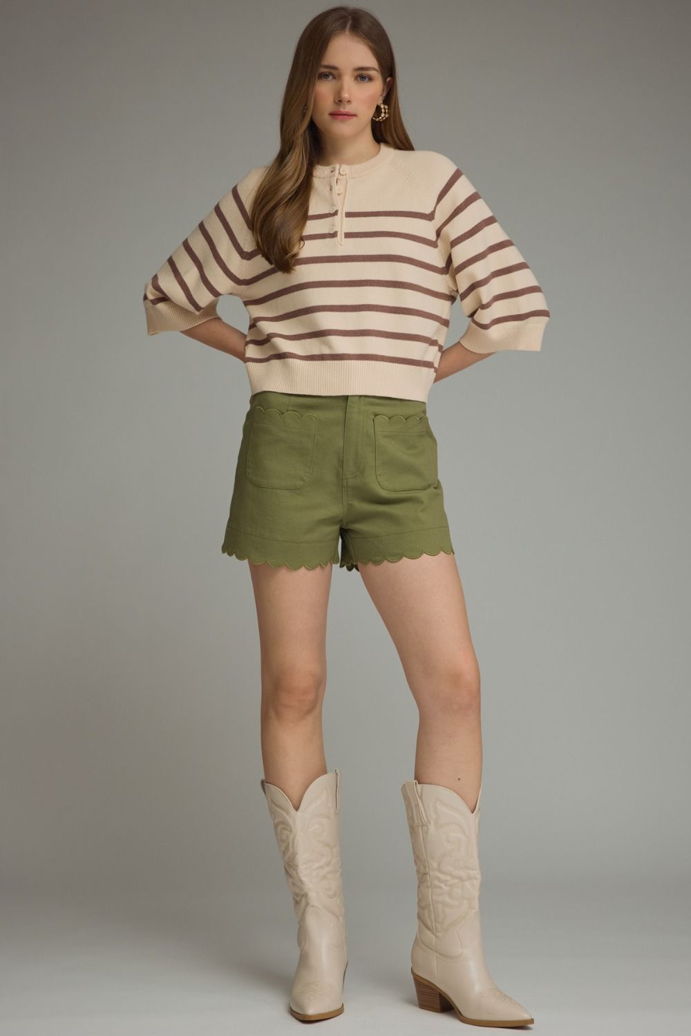 Olive Petal Shorts