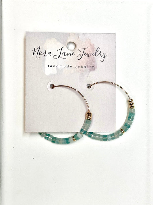 Nora Lane Jade Whispered Hoops