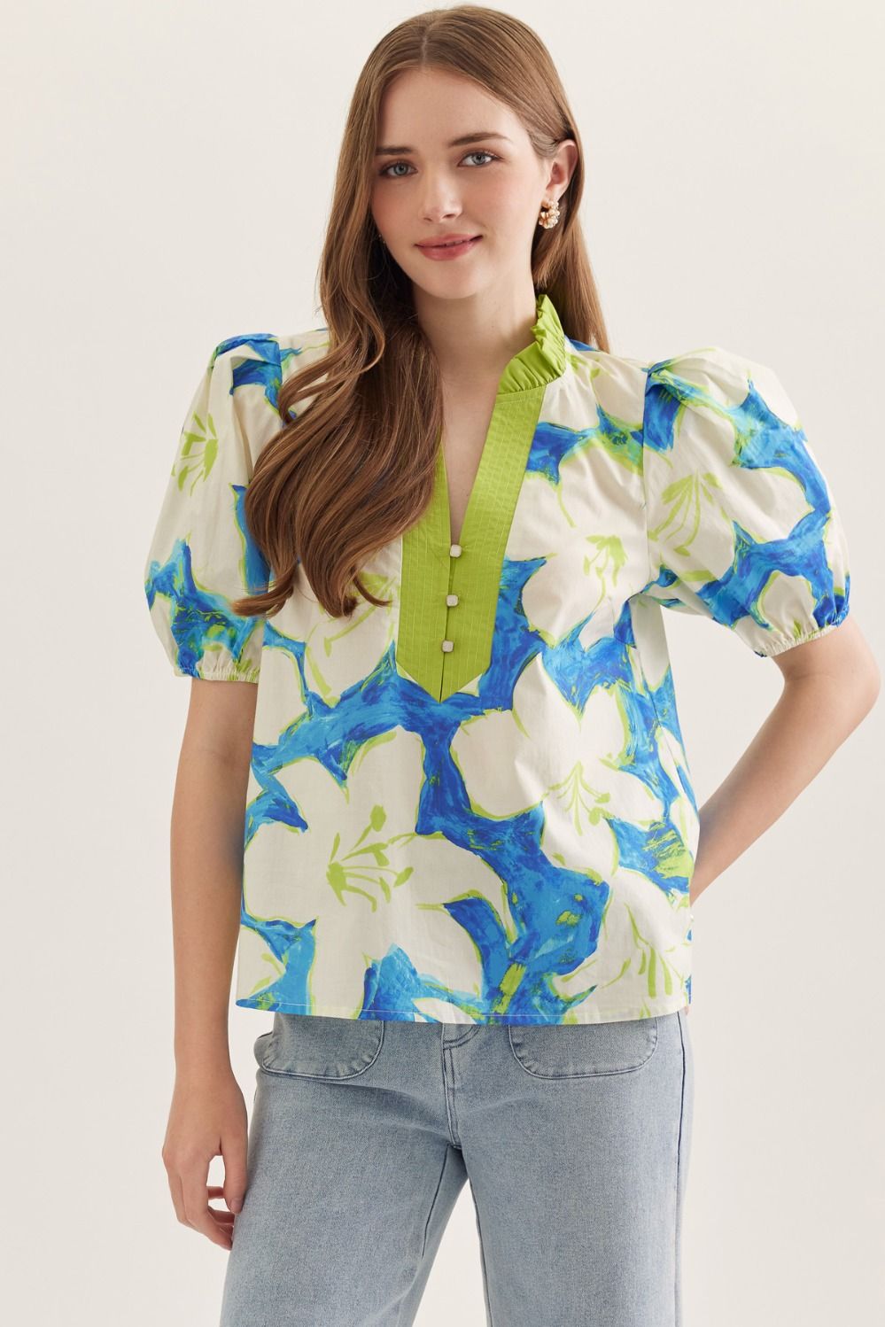 Watercolor Lily Top