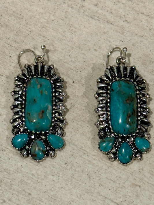 Desert Bloom Turquoise Earrings ￼